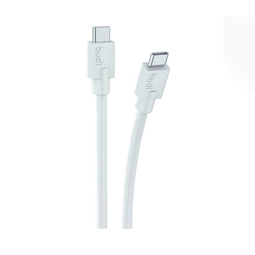 کابل فست شارژ USB-C به USB-C بودی مدل Budi DC263TT12 توان 65 وات طول 1.2 متر با گارانتی ۱۸ ماهه شرکتی (۶ ماه تعویض)