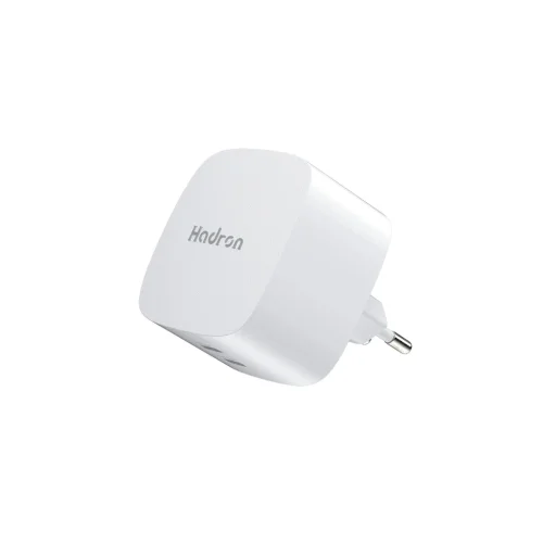 شارژر دیواری 65 وات دو پورت هادرون مدل C1016 با 2 خروجی USB-C با گارانتی 24 ماهه شرکتی