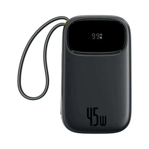 پاوربانک 20000 میلی آمپر باسئوس 45 وات مدل Baseus EnerFill FC31 Qpow 3 به همراه دو کابل USB-C و لایتنینگ متصل با گارانتی 24 ماهه شرکتی