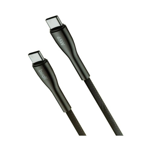 کابل شارژ کنفی ‌USB-C به ‌USB-C بودی مدل Budi DC129TT12B توان 65 وات طول 1.2 متر با گارانتی ۱۸ ماهه شرکتی (۶ ماه تعویض)