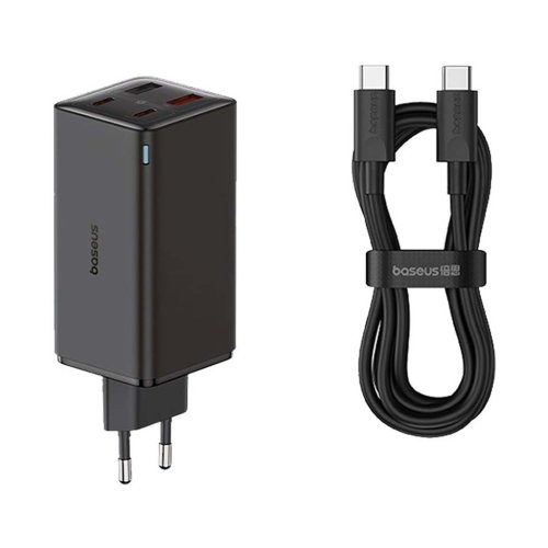 شارژر دیواری فست 100 وات باسئوس مدل Baseus GaN6 Pro با 2 خروجی USB-C و 2 خروجی USB به همراه کابل USB-C با گارانتی 24 ماهه شرکتی