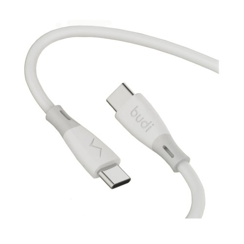 کابل شارژ سیلیکونی ‌USB-C به ‌USB-C بودی مدل Budi DC202TT12W توان 65 وات طول 1.2 متر با گارانتی ۱۸ ماهه شرکتی (۶ ماه تعویض)