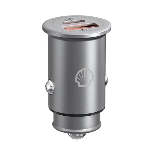 شارژر فندکی 30 وات شل مدل Shell CCT006 با 1 خروجی USB-C و 1 خروجی USB با گارانتی 18 ماهه شرکتی