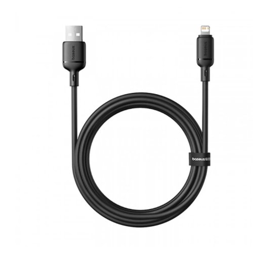 کابل فست شارژ USB به لایتنینگ باسئوس مدل Baseus Silky Series P10377702213-00 جریان 2.4 آمپر طول 1 متر با گارانتی 24 ماهه شرکتی